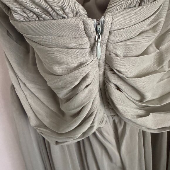 NWT Little Mistress Plus Size Bridesmaids Bardot Mesh Midi Dress - Sage Green - Picture 3 of 8